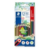 Színes ceruza készlet, hatszögletű, STAEDTLER Noris Colour 185, 10+2 különböző szín (TS185C12P)