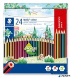 Színes ceruza készlet, hatszögletű, STAEDTLER "Noris Colour 185", 20+4 különböző szín