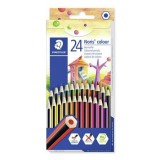 Színes ceruza készlet, hatszögletű, STAEDTLER Noris Colour 185, 24 különböző szín (TS185CD2402)
