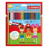 Színes ceruza STABILO Color Swano hatszögletû 24 darabos