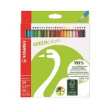 Színes ceruza STABILO Greencolors hatszögletû környezetbarát 24 darabos