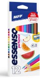 Színes ceruzakészlet 12 db-os, hegyezővel, háromszög test, illatos, MFP