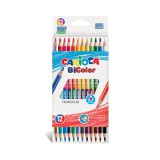 Színes ceruzakészlet kétvégű 12db-os 24 színnel - Carioca