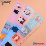 Színes cicás műanyag vonalzó