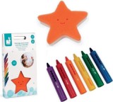 Színes, lemosható fürdő zsírkréta - 5 darab (Janod,J04725)