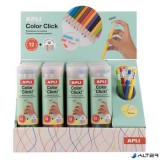 Színes töltőceruza készlet, ceruzatartóban, display, APLI "Color Click", 12 szín