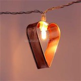 Szív alakú fém/2m/meleg fehér/10db LED-es/3xAA elemes fénydekoráció (IRIS_240-06)