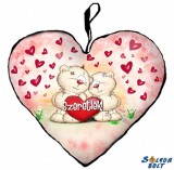 Szív alakú párna, Pimi maci pár, szeretlek