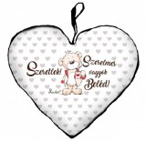 Szív alakú párna, szerelmes vagyok beléd, maci