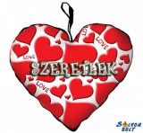 Szív alakú párna, szívek, love, szeretlek, nagy méretű