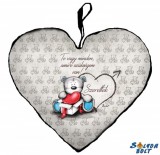 Szív alakú párna, Te vagy minden, szeretlek, maci szívvel