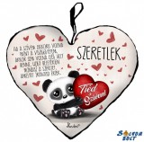 Szív alakú párna, Tiéd a szívem, panda maci, szeretlek