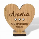 Szív alakú Ültetőkártya köszönetajándék 2 az 1-ben