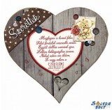 Szív hűtőmágnes, macik, Megfogom a kezed, szerelmes ajándék