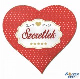 Szív hűtőmágnes, szeretlek, szerelmes ajándék