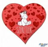 Szív hűtőmágnes, unikornis, szeretlek, szerelmes ajándék