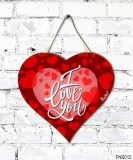 Szív tábla falra, piros szívek, I love you, szerelmes ajándék