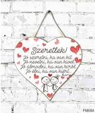 Szív tábla, falra, szívek, Jó szeretni, ha van kit, szerelmes ajándék