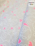 Szíves cica rózsaszín textil (119/R)