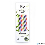 Szívószál, bambusz, egyenes, lebomló, bambusz, 100 db, CHEEKY PANDA, vegyes színek