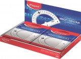 Szögmérő, műanyag 180°-os kínáló dobozos MAPED Essentials (IMA146134)