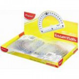 Szögmérő, műanyag 180°-os kínáló dobozos MAPED "Essentials" [20 db]