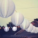 Szolár lampion fehér hideg fehér ledes 21 cm - 11399F-WH