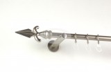 Szolnok nikkel-matt színű 1 rudas fém függönykarnis szett modern tartókkal - 240 cm