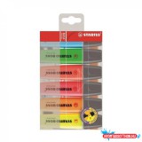 Szövegkiemelõ 2-5mm, vágott hegyû, STABILO Boss original, 6 különféle szín