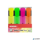 Szövegkiemelő készlet, 0,5-5 mm, KORES, 4 különböző szín