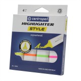 Szövegkiemelõ készlet 1-4,6mm, vágott hegyû, Centropen 6252 neon, 4 klf. szín