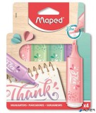 Szövegkiemelő készlet, 1-5 mm, MAPED "Fluo Peps Flex Pastel", pasztell szín, vegyes készletek