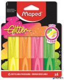 Szövegkiemelő készlet, 1-5 mm, MAPED "Glitter Fluo Peps", vegyes fluoreszkáló színek