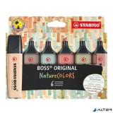 Szövegkiemelő készlet, 2-5 mm, STABILO "BOSS original NatureCOLORS", 6 különböző szín