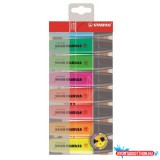 Szövegkiemelõ készlet 2-5mm, vágott hegyû STABILO Boss original, 8 különféle szín