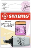 Szövegkiemelő készlet, STABILO, Boss Mini Pastellove, 3 különböző szín (TST070359)