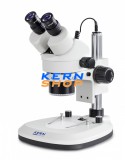 Sztereó zoom mikroszkóp binokulár tubussal, 7,5x - 45x nagyítással, alsó-felső LED-es megvilágítással, KERN OPTICS OZL 465