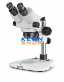 Sztereó zoom mikroszkóp binokulár tubussal, 7,5x - 50x nagyítással, alsó-felső halogén megvilágítással, KERN OPTICS OZL 451