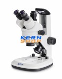 Sztereó zoom mikroszkóp trinokulár tubussal, 7,5x - 45x nagyítással, alsó-felső LED-es megvilágítással, KERN OPTICS OZL 468