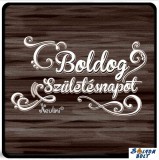 Születésnapi hűtőmágnes, Boldog születésnapot, barna