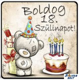 Születésnapi hűtőmágnes, Boldog szülinapot, maci tortával