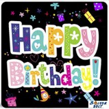 Születésnapi hűtőmágnes, Happy Birthday fekete