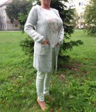 Szürke kapucnis kardigán