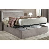 Szürke márvány franciaágy-keret LED-világítással, ágyneműtartóval – LM Star