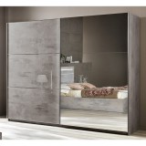 Szürke márvány gardróbszekrény, tolóajtós, 1 tükörrel, 230 cm – LM Jazz Armadio