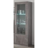 Szürke márvány vitrines szekrény LED-világítással, 1 ajtós – LM Greta Day