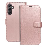 Samsung Galaxy A34 5G könyvtok, flip tok, telefon tok, oldalra nyíló tok, mágnesesen záródó, mandala mintás, rose gold, Forcell Mezzo