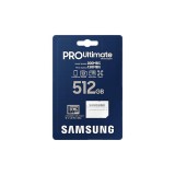 SAMSUNG PRO Ultimate 512GB microSD + adapter CL10 UHS-I U3 (200/130 MB/s)