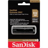 SanDisk Extreme PRO USB flash meghajtó 512 GB USB A típus 3.2 Gen 1 (3.1 Gen 1) Fekete