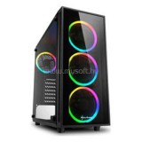 Sharkoon Számítógépház -  TG4 RGB (fekete; üveg oldal; alsó táp; ATX; 4x120mm RGB Ventillátor; 2xUSB3.0; I/O) (4044951026685)